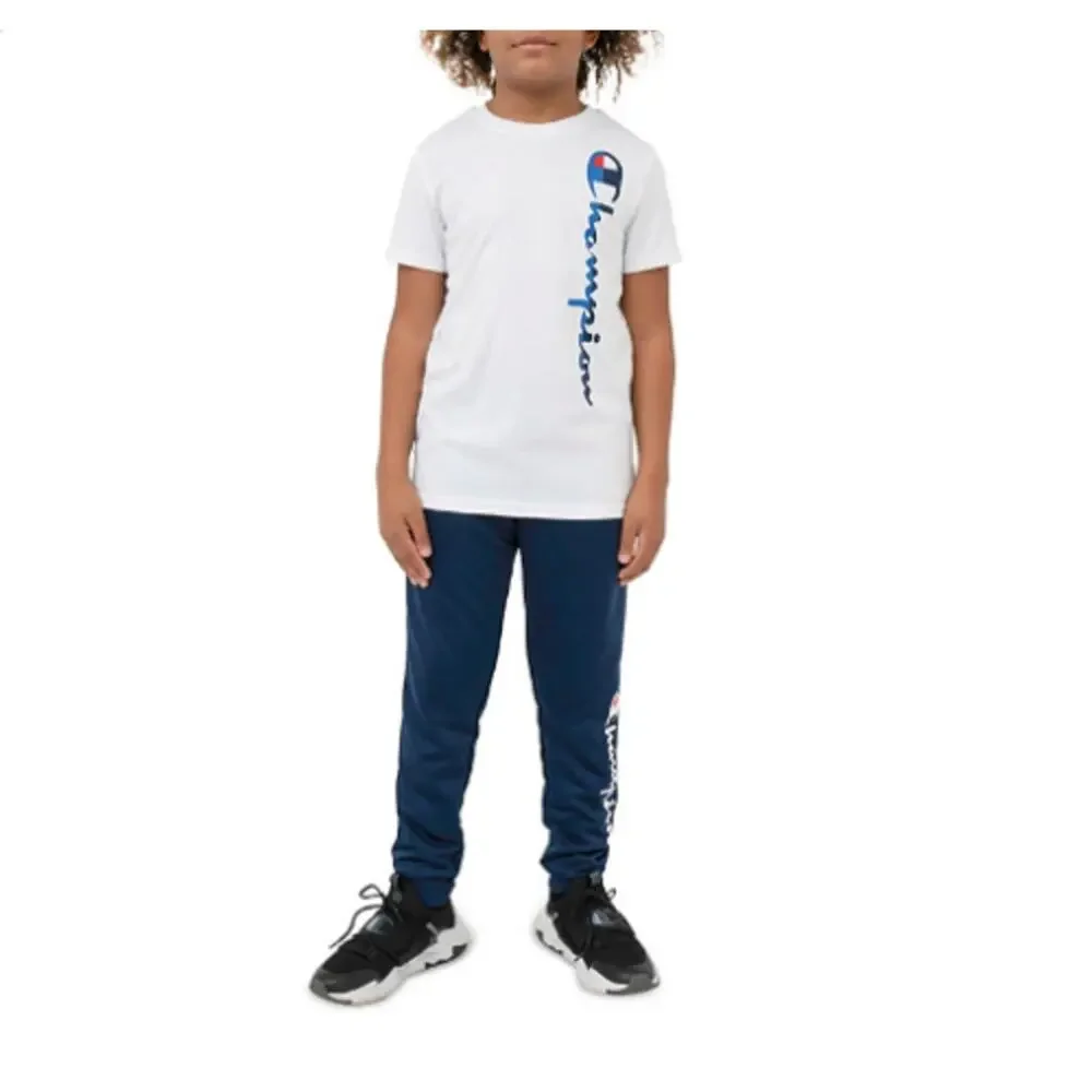Champion Tee And Jogger 2Pc Outfit Boys 4/5 Set White Blue Kids Lightweight Set‎